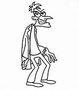 Dr Doofenshmirtz Coloring Phineas Ferb Evil sketch template