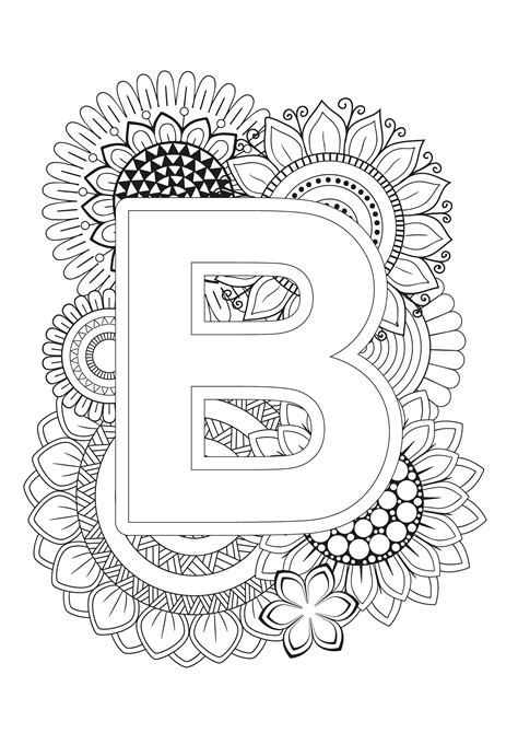 mindfulness coloring page alphabet printable coloring book