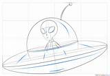 Spaceship Spatial Extraterrestre Vaisseau Tutorials étape Supercoloring sketch template