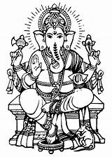 Ganesha Lord Clip Clipart Coloring Ganesh Drawing Chaturthi Line Outline Kids Pages Colouring Drawings Do Sitting sketch template