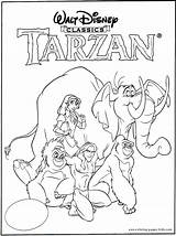 Tarzan Coloring Pages Disney Color Kids Printable Sheets Book Jane Colouring Dibujos Sheet Cartoon Para Colorear Library Clipart Print Codes sketch template