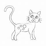 Fluffy Profilo Lanuginoso Gatto Coloritura Fumetto Illustrazione sketch template