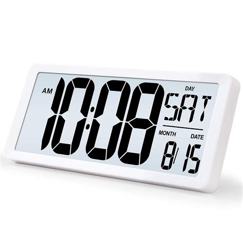buy txl large digital wall clock  backlight  battery operated alarm clock  day