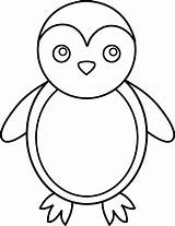 Clipart Antarctica Penguin Line Drawing Library Baby sketch template