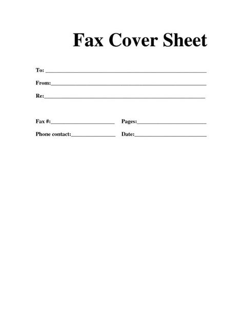 basic fax cover sheet  letter templates