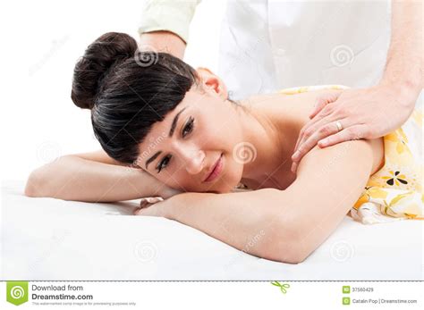 relaxed female model getting a massage royalty free stock images image 37560429
