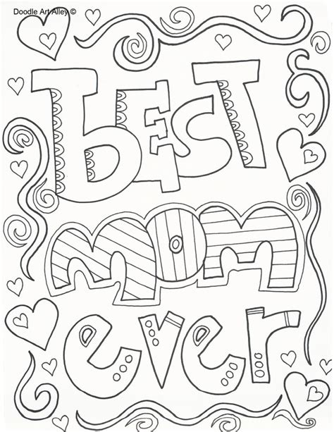 mothers day coloring pages doodle art alley