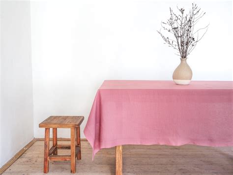 pink linen tablecloth 100 stonewashed linen worldwide