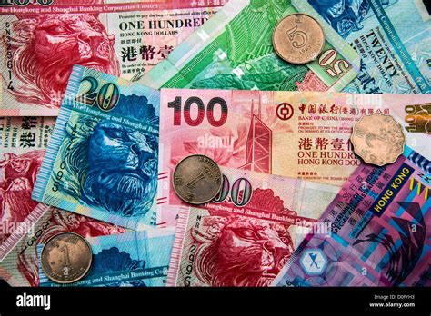 hong kong dollar banknotes  coins stock photo alamy