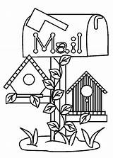 Coloring Pages Box Mail House Bird Color Getdrawings Under Getcolorings Comments Cardboard Drawing sketch template
