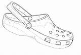 Coloring Shoe Croc Pages Template Drawing Patents Footwear Sketch Templates sketch template