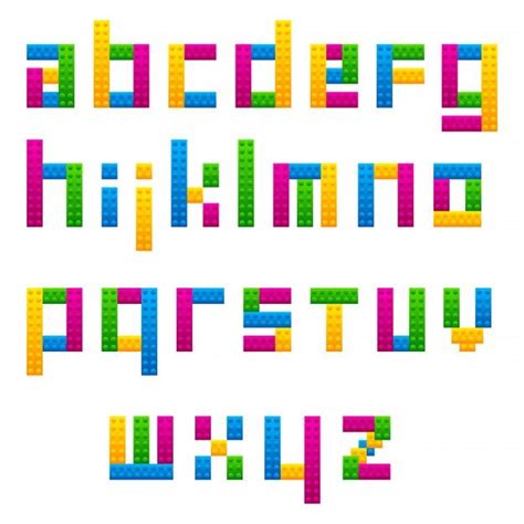 colorful lego letter alphabet  kids education   lego letters