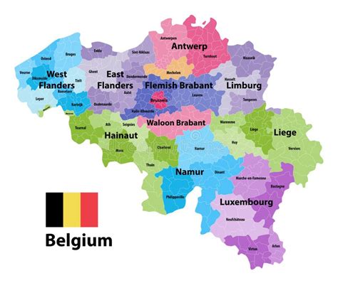 carte de la belgique montrant les provinces  les municipalites administratives de subdivisions