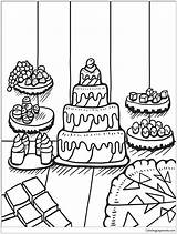 Coloring Desserts Table Pages Cake Printable Zentangle Color Periodic Supercoloring Adults Print sketch template