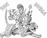 Durga Coloring Hindu Goddesses Mythology Diwali Puja Maa 크리스마스 포터 해리 Sketch Aagman sketch template