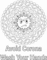 Coloring Coronavirus Corona sketch template