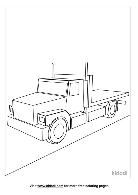 flatbed truck coloring page coloring page printables kidadl