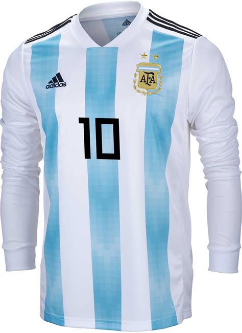 adidas lionel messi argentina ls home jersey   soccerpro