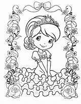 Strawberry Shortcake Coloring Pages Dog Getcolorings Princess sketch template