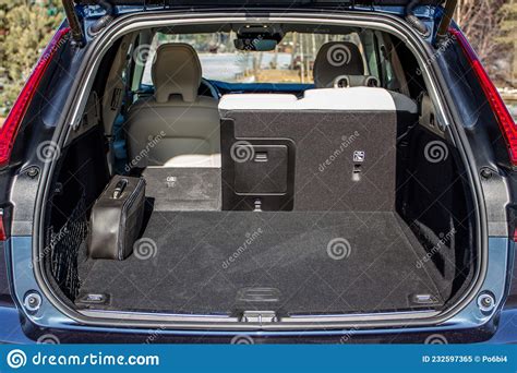 huge clean  empty car trunk  interior   modern compact suv editorial image image