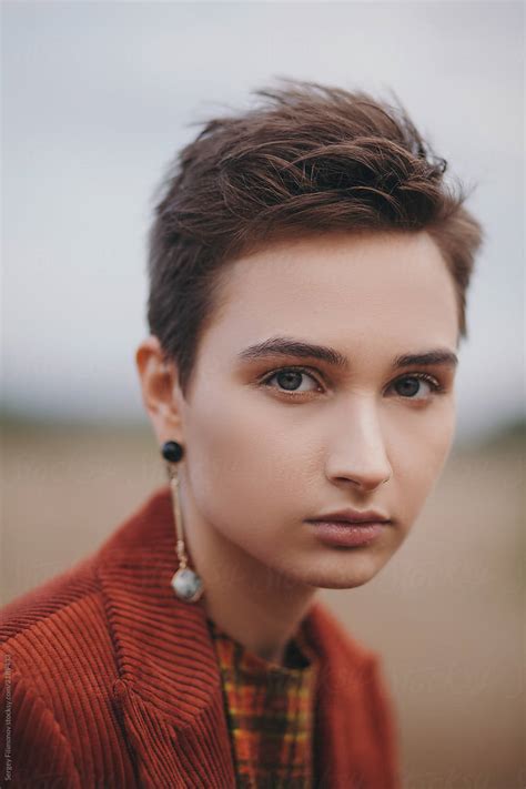 Confident Young Woman With Short Hair By Stocksy Contributor Serge