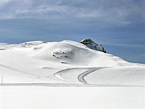 Sports And Recreational Ski Slopes Above The Glacier Du Sex Rouge