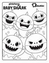Shark Baby Coloring Family Grandpa Grandma Bubakids Swim Mama Papa sketch template
