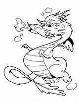 Coloring Dragon Chibi Pages Chinese Netart sketch template