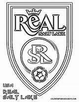 Coloring Pages Soccer Logos Salt Lake Print Color 7kb Ball sketch template