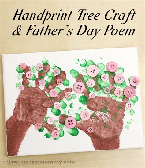fathers day craft handprint tree  poem  west coast mommy