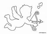 Cupid Printable Valentine Coloring Drawing Template Heart Pages Valentines Templates Arrow Simple Stencil Decorations Drawings Cards Hearts Kids Related Candy sketch template