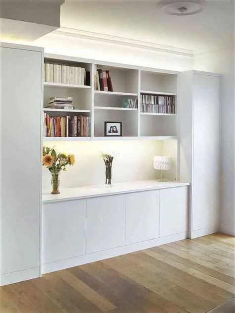 built  wall cabinets living room  built  shelves living room