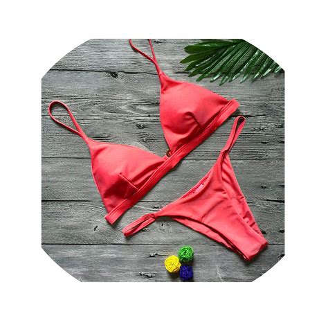 Buy Women Micro Bikini Set Push Up Swimwear Solid Beach Bathing Suit