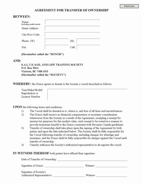 transfer  ownership agreement template inspirational  agreement