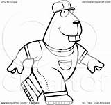 Beaver Builder Hat Cartoon Hard Overalls Walking Coloring Clipart Drawing Cory Thoman Outlined Vector Animal Getdrawings 2021 sketch template