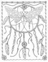 Coloring Pages Dreamcatcher Dream Catcher Mandala Butterfly Adult Printable Color Book Adults Colouring Sheets Native Tattoo American Etsy Catchers Butterflies sketch template