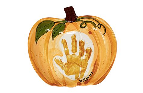 pumpkin handprint plate westgate entertainment district