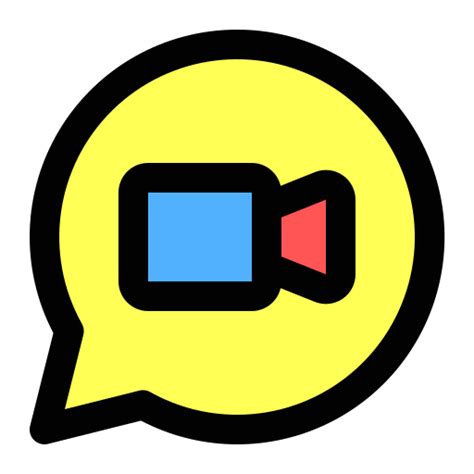 video chat generic outline color icon
