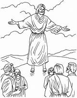Ascension Coloring Pages Jesus Drawing Christ Line Bible Colouring Printable Da Kids Yahoo Search Drawings Stories sketch template