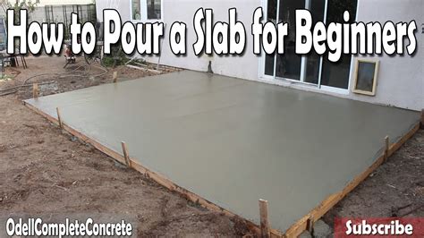 pour  concrete slab  beginners diy youtube