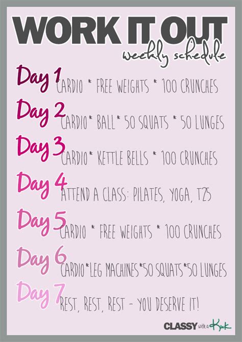27 Weekly Muscle Group Workout Schedule Equitment Campingground