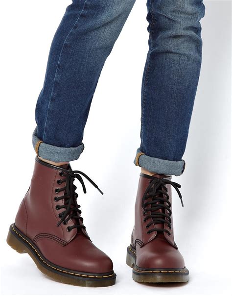 dr martens modern classics cherry red smooth   eye boots  red lyst