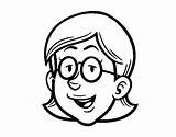 Glasses Face Coloring Girl Pages Coloringcrew Template sketch template