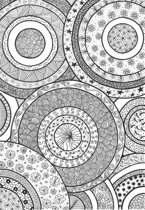 circles coloring  adults  zentangles  pinterest