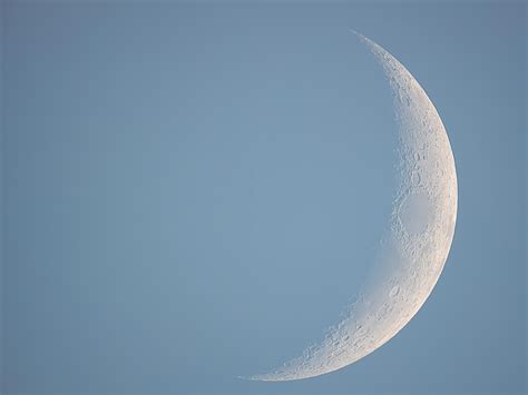 waxing crescent moon  daylight rspaceporn