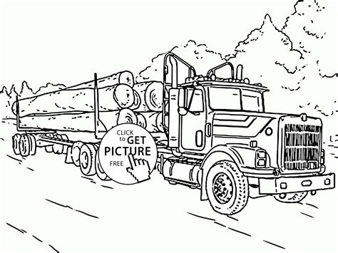log truck coloring page  kids transportation coloring pages