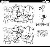 Coloring Book Difference Spot Animals Vector Premium Save sketch template