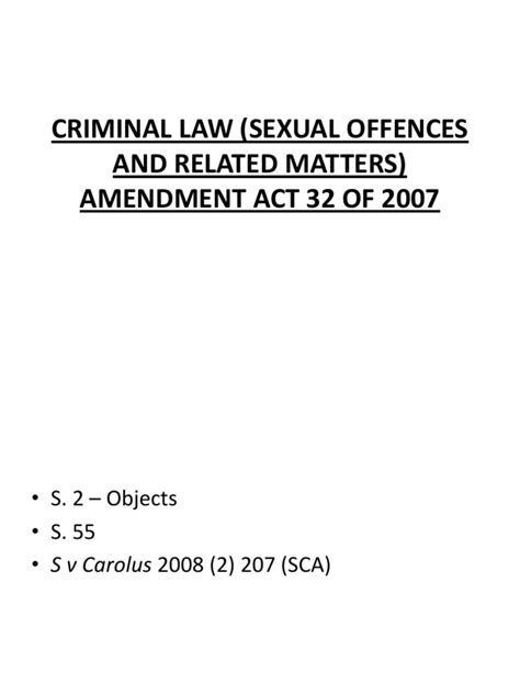 criminal law sexual offences related matters amendment act