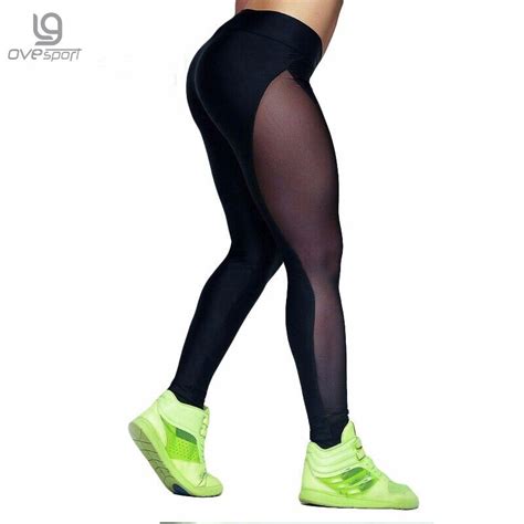 Buy New Mesh Fitness Leggings Women Sexy Patchwork