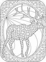 Reindeer Coloriages Dover Stress Mandalas Alce Doverpublications sketch template